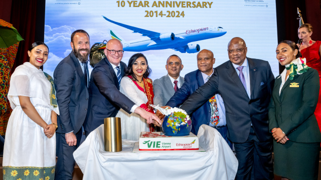 Zehn Jahre Ethiopian Airlines am Flughafen Wien - Afrika TV