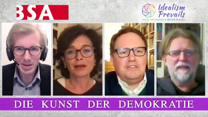 Posterframe von Die Kunst der Demokratie - Diskussionsrunde mit Alfred Noll, Katharina Stemberger & Carsten Brosda