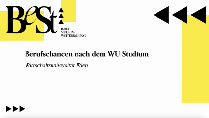 Posterframe von BeSt - Messe für Beruf, Studium und Weiterbildung: Berufschancen nach dem WU Studium